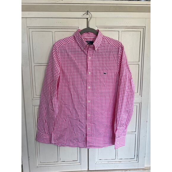 Vineyard Vines size small pink and white checked button down shirt - Picture 1 of 2